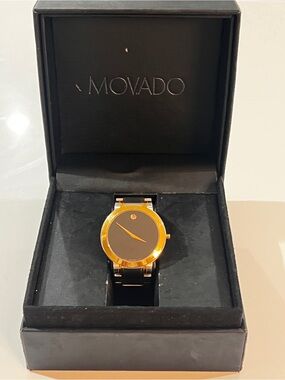 Movado Gold-Silver Dial Men's Watch